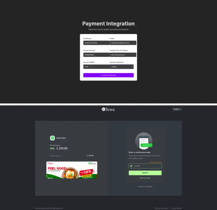 Payment Gateway Integration